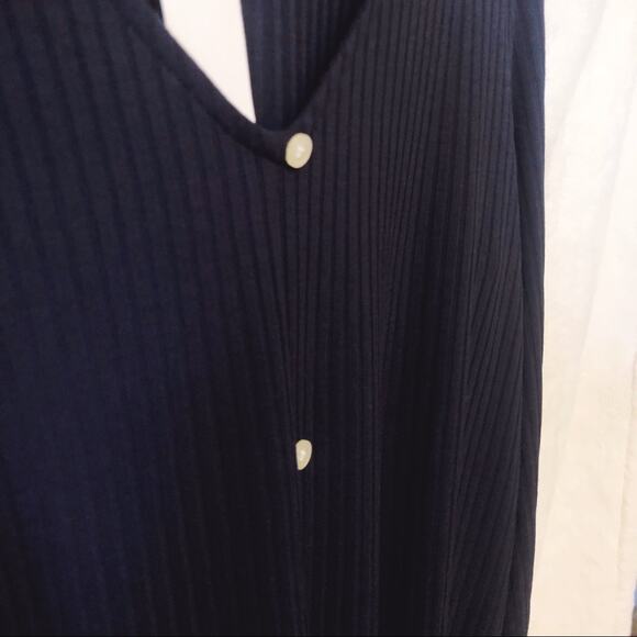 LOFT Blue Button Tie Hem Long Sleeve Shirt - Picture 8 of 12